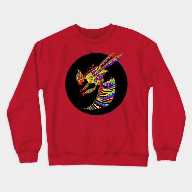 tribal aztec bee queen ecopop Crewneck Sweatshirt by jorge_lebeau